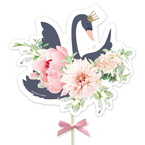 topper-dekoracja-ozdoba-na-tort-do-tortu-urodzinowy-baletnica-szary-czarny-labedz-Wiewiorka-i-Spolka-ballerina-dancer-gray-black-swan-cake-topper-Squirrel-Company