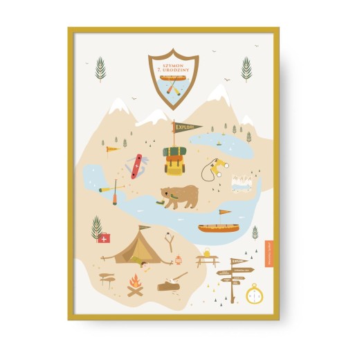 grafika-plakat-do-pokoju-prezent-na-urodziny-lets-explore-zielona-szkola-przetrwania-skauting-Wiewiorka-i-Spolka-survival-scouting-camping-personalised-birthday-poster-Squirrel-Company