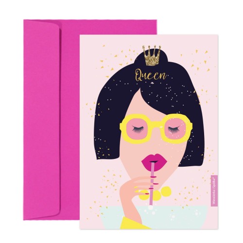 kartka-na-zyczenia-dla-dziewczyny-queen-Wiewiorka-i-Spolka-wishes-card-for-girl-Squirrel-Company