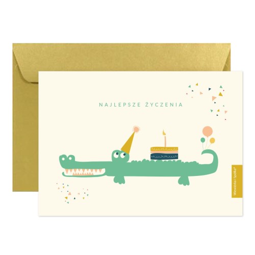 kartka-na-urodziny-animals-aligator-krokodyl-Wiewiorka-i-Spolka-alligator-crocodile-birthday-wishes-card-Squirrel-Company