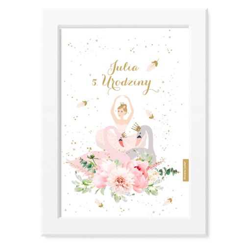 obrazek-plakat-do-pokoju-prezent-na-urodziny-baletnica-jezioro-labedzie-Wiewiorka-i-Spolka-ballerina-swan-lake-personalised-birthday-poster-Squirrel-Company