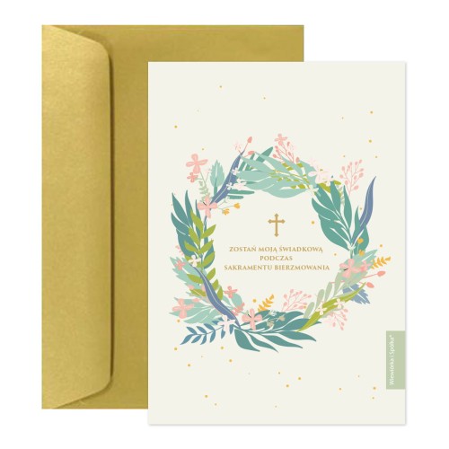 kartka-na-bierzmowanie-czy-zostaniesz-moja-swiadkowa-mietowe-kwiaty-Wiewiorka-i-Spolka-minty-flowers-confirmation-wishes-card-Squirrel-Company